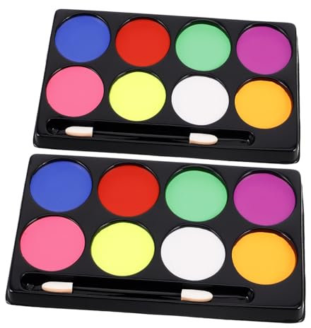 Beavorty Kit de Pintura Facial 2 Cajas de 8 Pinturas Faciales a Base de de Maquillaje de Fiesta para Niños Y Niñas Fácil de Aplicar Y Duradero
