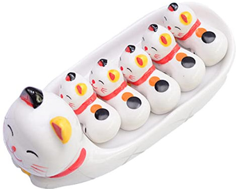 1 juego de soporte para palillos chinos, soporte para palillos chinos con forma de gato, soporte para palillos chinos, soporte para tenedores y cucharas reutilizables, soporte para palillos chinos pa