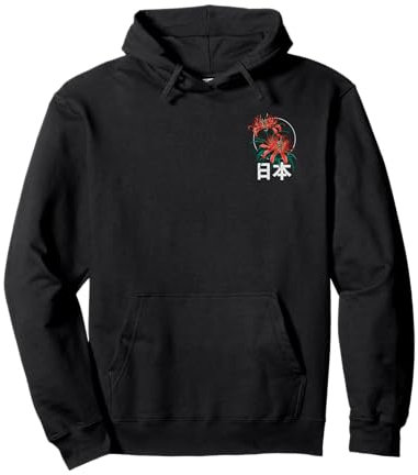 Rote Spinne Lilie Blume Japanischer Otaku Backprint Pullover Hoodie