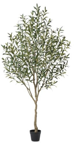 VeriNatural Olivier Artificiel 180cm - Fausse Plante Verte Décorative avec Feuilles en Soie, Résistants aux UV - Plantes Artificielles Intérieur Extérieur pour Salon Bureau Jardin Maison Balcon, VN126