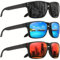 Mineup 3 Paar Polarisierte Sonnenbrille, UV400 Sonnenbrille Herren Polarisiert, Sonnenbrille Herren Damen, Ultraleicht Sport Sonnenbrillen für Outdoor,Autofahren,Angeln,Golf, Schwarz/Rot/Blau