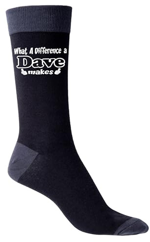 Print4U Difference A Dave Makes Men's Black Funny Socks Novelty Birthday Gift