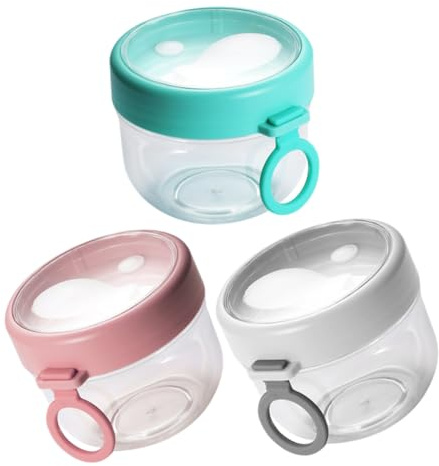 BESTYASH 3pièces Lot De Pots Pour Flocons Avoine De Nuit Avec Couvercles Récipients à Flocons Avoine Étanches Grands Pots Pour Yaourt Et Céréales