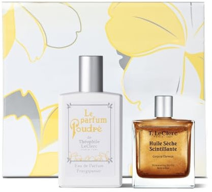 T. LeClerc – Damenparfüm Frangipani + trockenes Glitzeröl – Frangipaniblüte, Neroli und Vanille – Eau de Parfum für Damen, langer Halt, hergestellt in Frankreich