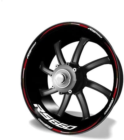 SNWDBH Reflektierender Radnabenaufkleber Für Motorräder, Moto-Reifen Für Aprilia RS 660 Rs660 RS660, Felgenaufkleber, Passender Felgenstreifen Felgenaufkleber vorne und hinten(Farbe 1)