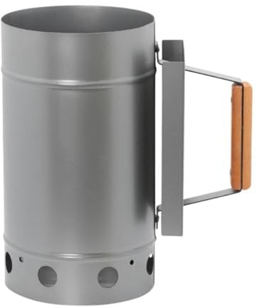 FewNvWa Holzkohlekamin Starter für BBQ und Grillen im Freien, Argent