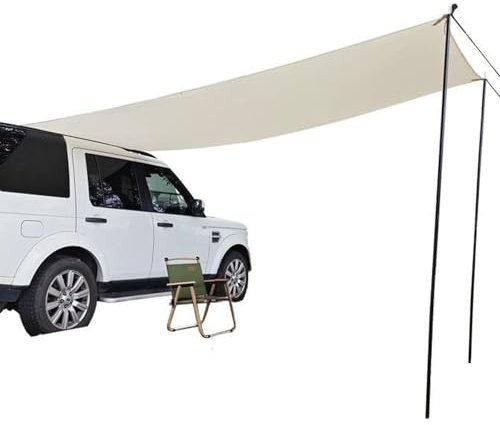 WPWSDWMX Toldo Coche, Sin Necesidad de Portaequipajes, Toldo Portátil con Ventosas, Impermeable y Que Protege de la Lluvia y el Sol(200 * 300cm)