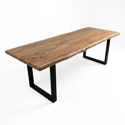 SAM Esstisch Cali 300x120 cm Akazie Natur Baumkante U-Gestell schwarz