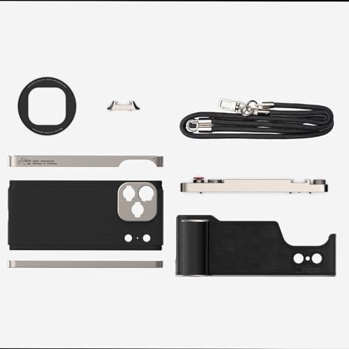 ZTIANFOTO Fotorgear 10468 – Retro Smartphone Case Kit – Kompatibel mit 17 Pro Modellen – Vintage Kamera Look, Cold-Shoe, Filter-Adapter & Foto-Zubehör (for iPhone 17 Pro)