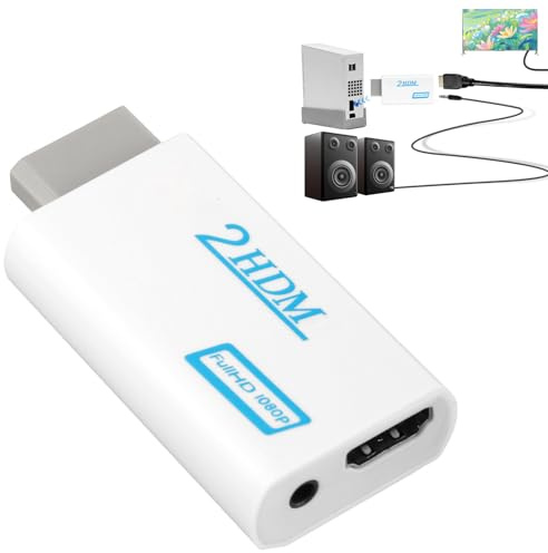 Adaptador HDMI Converter Full HD 1080P 3,5mm Salida de Audio Proyector | Convertidor de Vídeo Admite Todos Los Modos Pantalla for Display Modes NTSC para Nintendo Monitor Projector TV Juegos