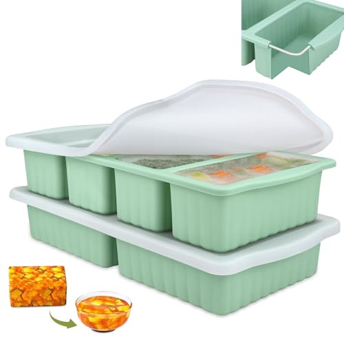 Silicone Soup Freezer Tray 2 Pack 250ML Large Soup Containers for Freezing