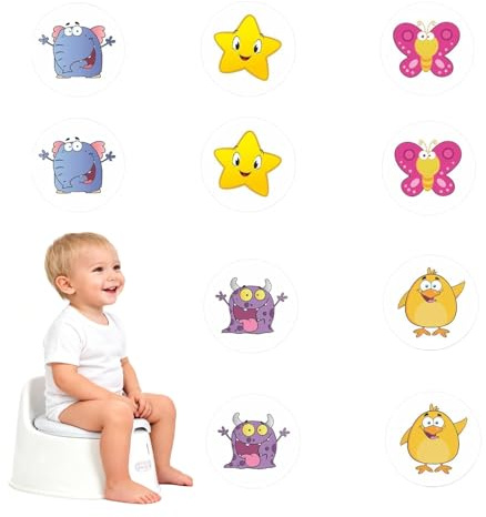 10 Pcs Potty Training Stickers,Reusable Color Changing Toilet Potty Stickers Potty Training Chart,Pee Targets Potty Decal for Kids Boys Girl Toddler