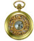 JewelryWe Retro Taschenuhr Golden Gehäuse Hohle Blumen Muster Herren Damen Analog Quarz Uhr Kettenuhr mit Halskette Kette Pocket Watch Geschenk