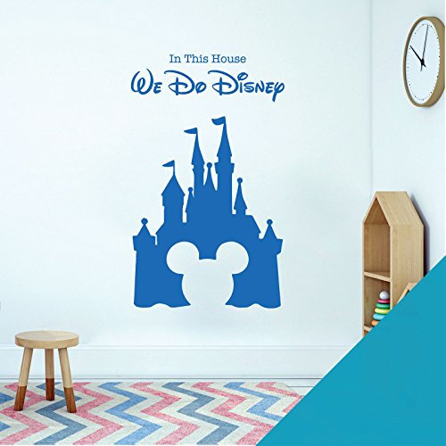 Wandsticker für Kinderzimmer, Disney-Motiv We Do Disney, Schloss, Mickey Maus [Sky]