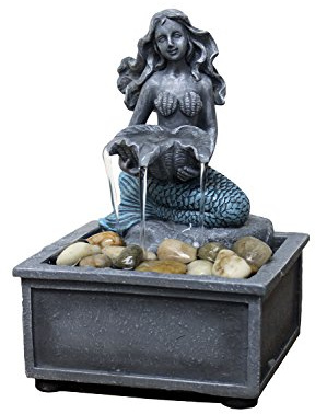 Nature's Mark 7 High Mermaid Table-top Fountain with Adapter