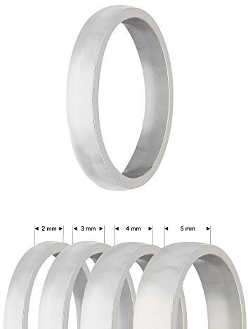 Treuheld® | Ring aus Edelstahl | Silber | Ringgröße 54 | Breite 4mm | Damen & Herren | Matt/Frosted | Freundschaftsring Verlobungsring Ehering