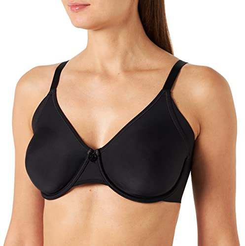 Selene, Reggiseno Contenitivo Donna con Fascia Alta e Ferretto, Cuciture Piatte, Senza Imbottitura, Collezione Eugenia, Colore Nero, Taglia 5C