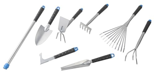 Bambelaa! Gartengeräte Gartenwerkzeug Set 8 TLG Blumenkelle Kleingeräte Gartenset Werkzeug Schaufel Rechen Harke Garten