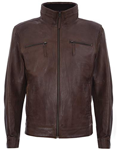Men's Black Brando Leather Moto Biker Jacket