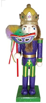 Santa's Workshop Mardi Gras King 14 Inch Wooden Christmas Nutcracker Carnival Decoration New