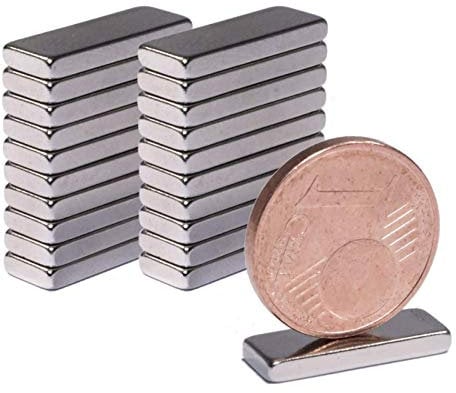 Neodym Magnet Mini Magnete 16x6x2mm Quader Für Magnettafel Pinnwand Kühlschrank Starker Bastelmagnete Magnetquader 2,5 KG Stark Dünn - Whiteboard Quadermagnet 16mm x 6mm x 2mm (20)