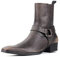 COWSDELLA Stivali da uomo in pelle con suola in gomma Stivali da Moto da Motociclista Cowboy con cerniera Chukka Stivaletti Classico Tacco Alto