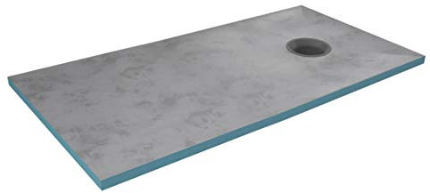 MARWELL Duschelement 90x160x4 cm, befliesbar, mit integriertem rundem Ablauf grau