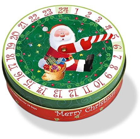 Heidel Adventskalender-Dose Christmas Time - 27 Vollmilchschokolade Täfelchen (72g)