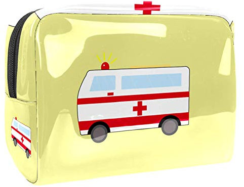 Tragbare Make-up-Tasche mit Reißverschluss, Reise-Kulturbeutel für Frauen, praktische Aufbewahrung, Kosmetiktasche, Krankenwagen