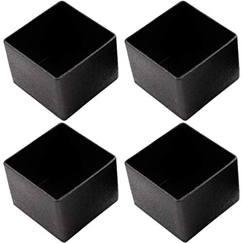 Enkotrade 4 Stück Gleitkappen Eckig Stuhlbeinkappen, für Außenrohrmaß 40x40 mm, Rohrabdeckung aus hochwertigem Polyethylen Kunststoff, Kappe, Endkappen