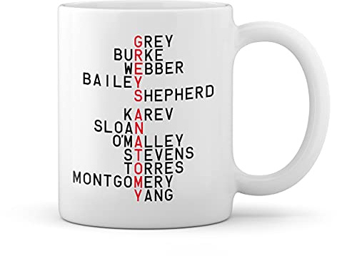 Greys Anatomy Characters Vertical Weiße Tasse Mug