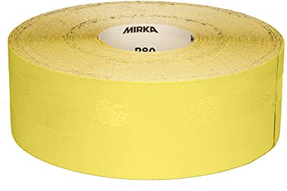 Mirka Yellow Schleifpapier Schleifrolle / 93mm x 50m / P180 /Schleifen von Hartholz, Weichholz, Farbe, Spachtel, Kunststoff / 1 Rolle