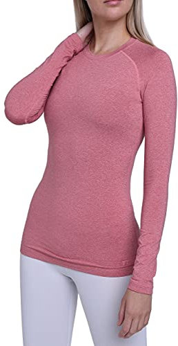 TCA SuperThermal Maglia Termica Donna Manica Lunga - Intimo Termico Donna Invernale - Maglietta Termica Sportiva - Maglie Termiche - Maglia Intima Quickdry - Rose Foncé, M
