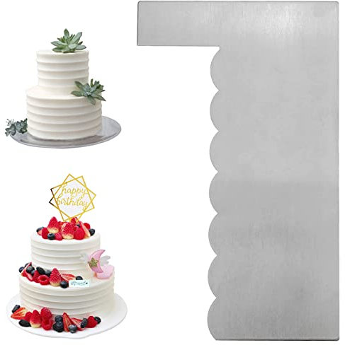 Wave Cake Scraper Stainless Steel Comb Icing Smoother Double Sided Metal Fondant Spatulas Cake Edge Cream Cake Decorating Tools Pastry Cutter Textures Tools Baking