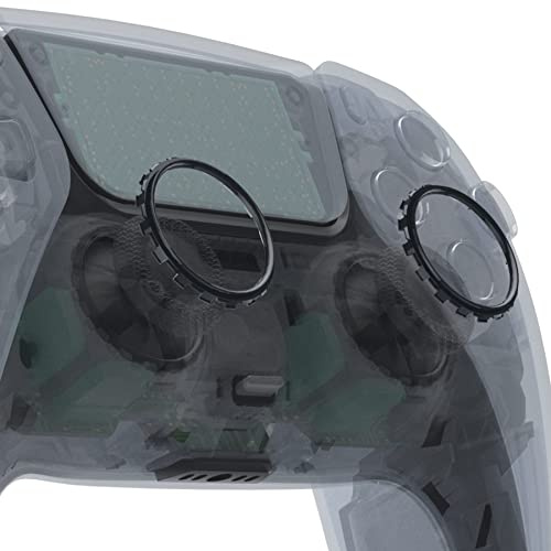 eXtremeRate 2 Paar Accent Ring Zentierringe Ersatzteile für ps5 Controller BDM010/020/030/040/050, Ersatz Ringe Schutz Thumbsticks Zubehör für ps5 Controller Akzentringe-Original Schwarz