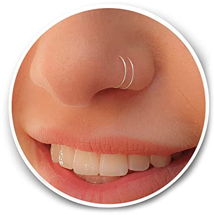 Silber Double Nose Ring – Winziger Doppel Nasenring Spiral 20G aus 925 Silber – Dünner Snug Nasenpiercing für Damen – Handgemachter Spiralring für Nasenschmuck