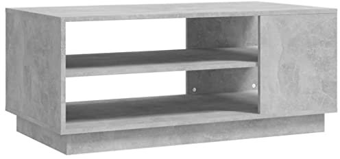 vidaXL Couchtisch mit Stauraum Beistelltisch Kaffeetisch Sofatisch Teetisch Tisch Wohnzimmertisch Ablagetisch Betongrau 102x55x43cm Holzwerkstoff