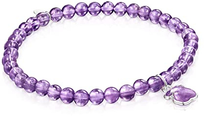 TOUS Pulsera para Mujer de Plata de Primera Ley y Amatista, Colección Icon Color