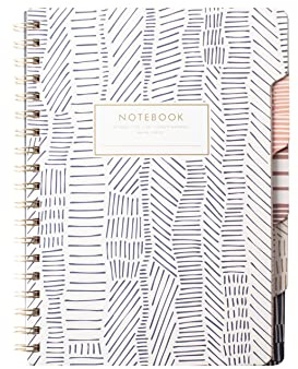 Fringe Studio Large Tab Notebook,Tribal Lines, Flexible Paperback Cover, College Ruled, 5 Subject/Die-Cut Dividers, 7.25 X 10, 180 Lined Pages (343007), Multicolor