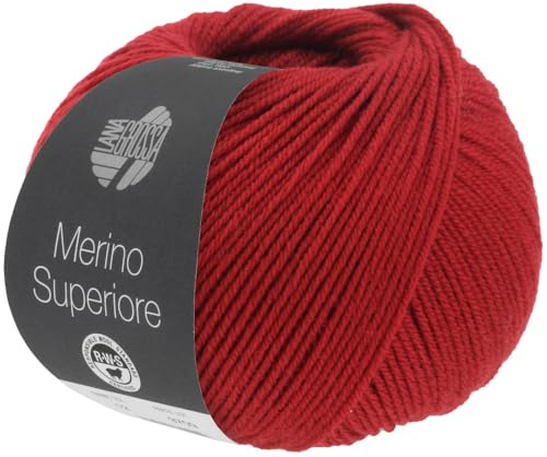 LANA GROSSA Merino Superiore | Pure, extrafeine Merinowolle waschmaschinenfest und filzfrei | Handstrickgarn aus 100% Schurwolle (Merino extrafein) | 50g Wolle zum Stricken & Häkeln | 180m Garn FB29