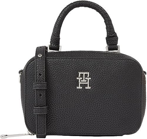 Tommy Hilfiger Damen Umhängetasche Emblem Trunk Klein, Schwarz (Black), Onesize