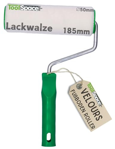 ToolSpace Velours Fußboden und Möbelroller - Boden Farbroller - Streichen von Möbeln - Kleine Malerrollen - für Lacke Epoxidfarben Polyesterharze - Extrem Haltbar - Φ50-18 cm