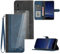 Hoyoikun Coque pour Huawei P20 Pro[2 pcs Protecteur d'écran],Etui en Cuir PU Portefeuille Coque avec Fente Carte,Fonction de Support,Fermeture Magnétique-Bleu