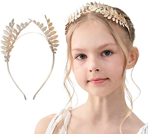Lovelyshop Mythische Lorbeerblatt-Krone – handgefertigte Blätter aus Legierung für einen königlichen Look, 4 Blätter