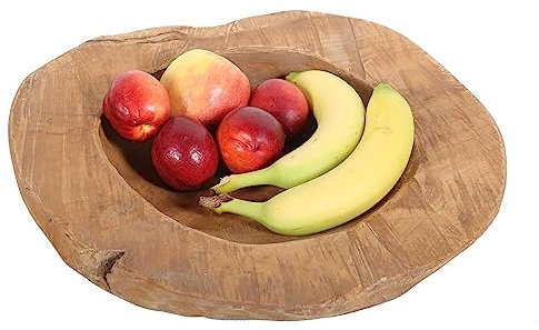 Casa Moro Teakholz Schale Diego Ø 40 cm rund handgefertigt massiv Teak-Holz Wurzelholzschale Dekoschale Obstschale Holz-Teller Holz-Schale