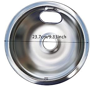 COMSY Auffangwannen für Herdbrenner für Elektroherd, Chrom-Finish, Auffangwannen für Elektroherdbrenner, kompatibel mit GE-Öfen,8 Zoll