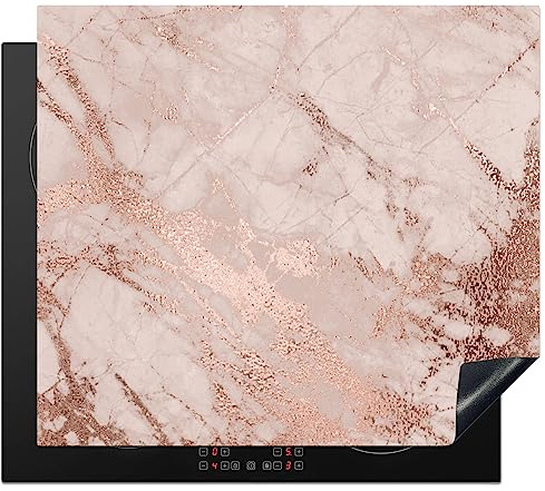 KitchenYeah© Cubre Vitrocerámica | 60x52 cm - Protector Vitroceramica Induccion - Tapa - de Mármol - Rosa - Lujo