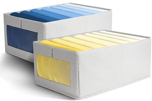 AiQInu Aufbewahrungsboxen Schubladen Organizer, 2 Stück Faltbare Kleidung Ordnungssystem für Garderobe Schlafzimmer oder Kommode