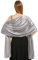 Vijamiy Satin Chiffon Stola Damen Festlich,Stola Für Abendkleid Farbenfrohe Eleganz Weicher Schultertuch Für Brautkleider、Party、Hochzeit、Geschenk(Grau)