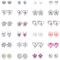KRFY Orecchini in Argento Sterling 925 per Donne Ragazze Orecchini di Cristallo Perla Cuore Rotondo CZ Fiore Orecchini Ipoallergenici Cubic Zirconia Diamante Orecchini Set 24 Paia Rosa